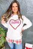 White Valentine Heart XOXO Graphic Quilted Sweatshirt
