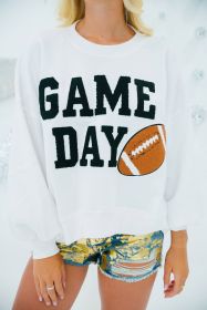 White GAME DAY Varsity Pullover Sweatshirt (size: (US 20-22)2XL)