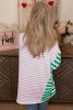 Multicolour Colorblock Stripe Patchwork Baggy T Shirt