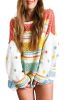 Multicolor Knitted Pullover Long Sleeve Cute Sweater