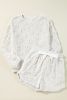 Light Grey Textured Cheetah Fleece Loose Two Piece Pajama Set