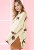 Parchment Cheetah Print High Neck Split Hem Sweater