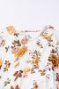 White Floral Layered Flounce Sleeve Ruffle Mini Dress
