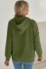 Vineyard Green Stud Detail Kangaroo Pocket Drawstring Hoodie