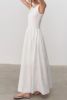 White Solid Color Knitted Patchwork Sleeveless Midi Dress