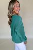 Skobeloff Notched Neck Exposed Seam Drop Shoulder Sweatshirt