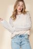 Parchment Quilted Eyelet Sleeve Sweatshirt