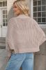 Smoke Gray V Neck Bat Sleeve Knit Open Front Cardigan