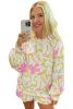 Multicolour Bowknot Print Round Neck Pullover and Shorts Set