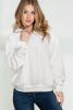White Quilted 1/4 Zipper Textured Pullover Sweatshirt