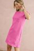 Sachet Pink Plain Textured Pocketed Mini Dress