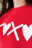 Red XOXO Heart Print Valentine Graphic Sweatshirt