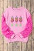 Pink Nutcracker Sequin Sleeve Graphic Sweatshirt