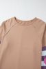 Dune Flower Patchwork Exposed Seam Raglan Sleeve Top