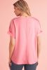 Rose & Blue Colorblock Exposed Seam Tee