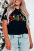 Black BELIEVE Glittered Crewneck Christmas Graphic Tee