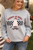 Light Grey Creep It Real Ghost Print Halloween Plus Size Sweatshirt