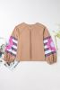 Dune Flower Patchwork Exposed Seam Raglan Sleeve Top