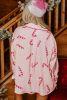 Pink Candy Cane Print Christmas Pajama Set