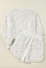 Light Grey Textured Cheetah Fleece Loose Two Piece Pajama Set