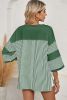 Mist Green Striped Patchwork Oversized Tee