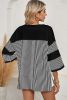 Black & White Striped Patchwork Oversized Tee