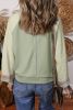 Meadow Mist Green Patchwork Long Sleeve Waffle Top