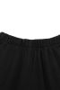 Black Plain Cotton Tiered Ruffle Flare High Waisted Pants
