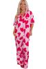 Pink Valentine Heart Short Sleeve Shirt Pajama Set