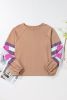 Dune Flower Patchwork Exposed Seam Raglan Sleeve Top