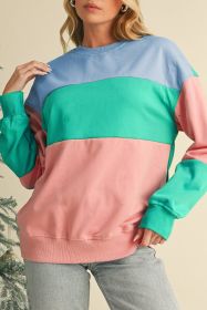 Blossom Colorblock Drop Shoulder Sweatshirt (size: (US 20-22)2XL)