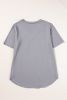 Medium Grey V Neck Pocketed Rounded Hem Tee