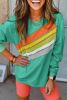 Mint Green Rainbow Colorblock Pullover Sweatshirt
