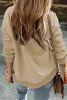 Parchment Quilted Exposed Seam Kangaroo Pocket Hoodie