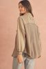 Goat Mineral Wash Textured Patchwork Loose Fit Shacket