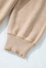 Light French Beige Patchwork Raglan Sleeve Exposed Seam Sweatshirt