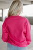 Strawberry Pink Sequins Heart Patch Graphic Sweatshirt