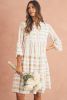 Orange Bohemian Split Neck Bracelet Sleeve Ruffle Mini Dress