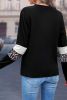 White Leopard Colorblock Patchwork Crew Neck Top