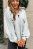 Gray Exposed Seam Pockets Oversized Sweatshirt