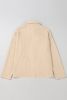 Apricot Plain Rib Textured Pocket Button Jacket