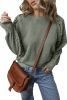 Medium Grey Eyelet Embroidered Sleeve Patchwork Ribbed Sweatshirt