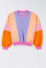 Orchid Petal Colorblock Patchwork Drop Shoulder Top
