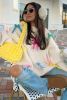 Beige Colorful Bowknot Crewneck Knit Sweater