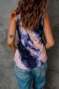 Tie-Dye Print Casual Cross Neck Tank Top