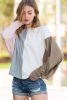 Multicolor Patchwork Drop Sleeve Loose Fit Sweatshirt