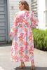 Multicolor Tropical Plant Print Knotted High Waist Plus Size Maxi Dress