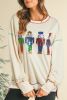 White Sequin Christmas Nutcracker Round Neck Sweatshirt