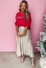 Fiery Red Tinsel Merry Letter Drop Shoulder Baggy Sweater