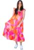 Multicolour Boho Geometric Ruffle Strap Tiered Midi Dress